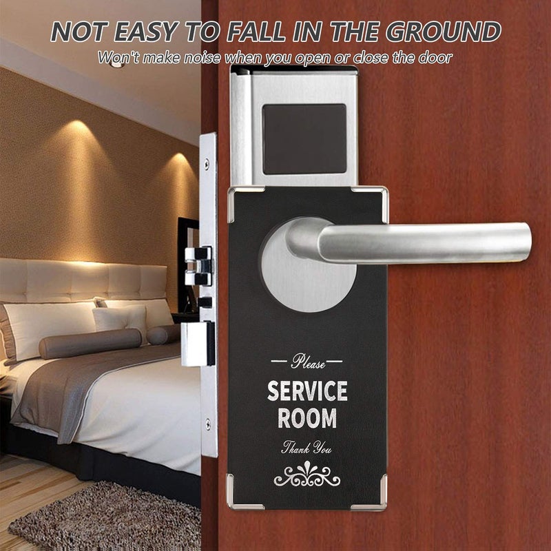 WFD.L Do Not Disturb Sign 2 Packs, 4" Ã— 8" Please Service Room Sign For Hotel Home Office Meeting Indoor and Outdoor Use(Both Sides) - Image 3